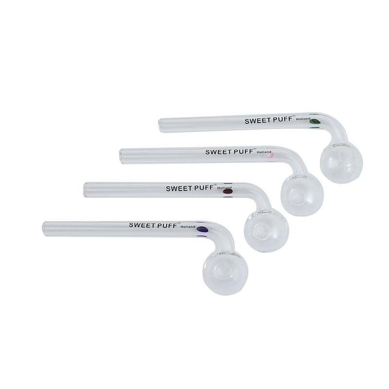 Holland Glass Oil Burner Sweet Puff Smoking Hand Water Pipe for Tobacco