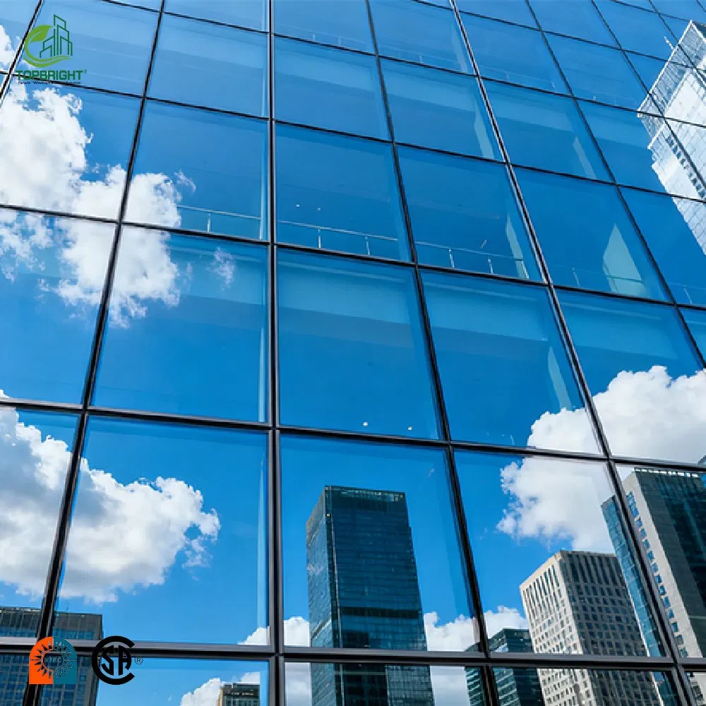 Commerical Aluminum Triple Double Glaze Lowe Glass Facade Unitized Curtain Wall