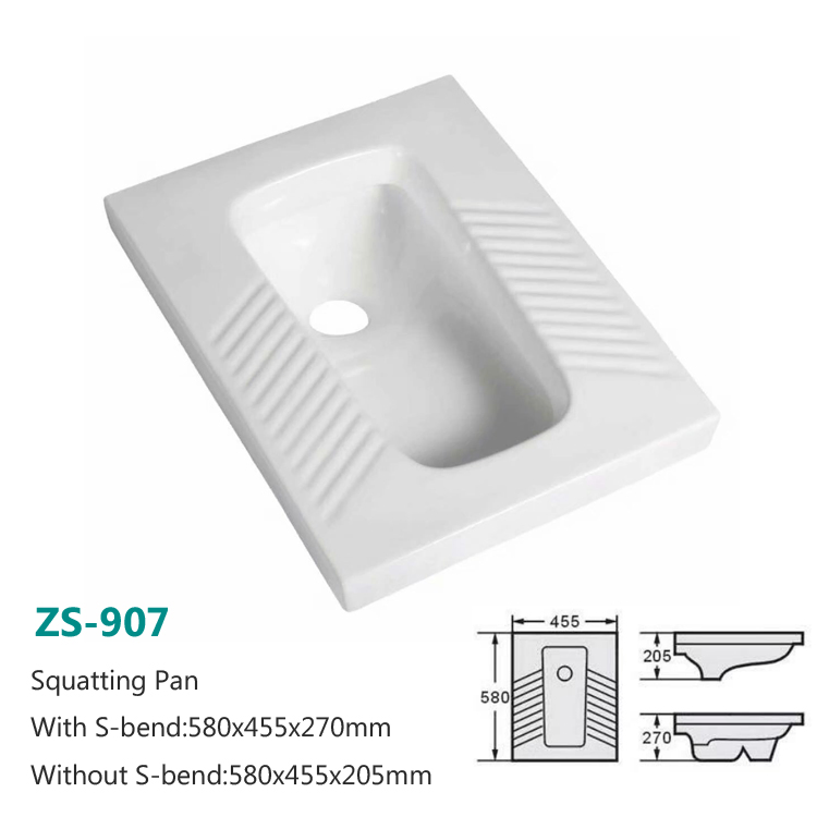Bathroom Sanitary Ceramic Washdown Toilet Wc Squatting Pan Toilet Save Water Squatting Pan Without Cover Squatting Pan