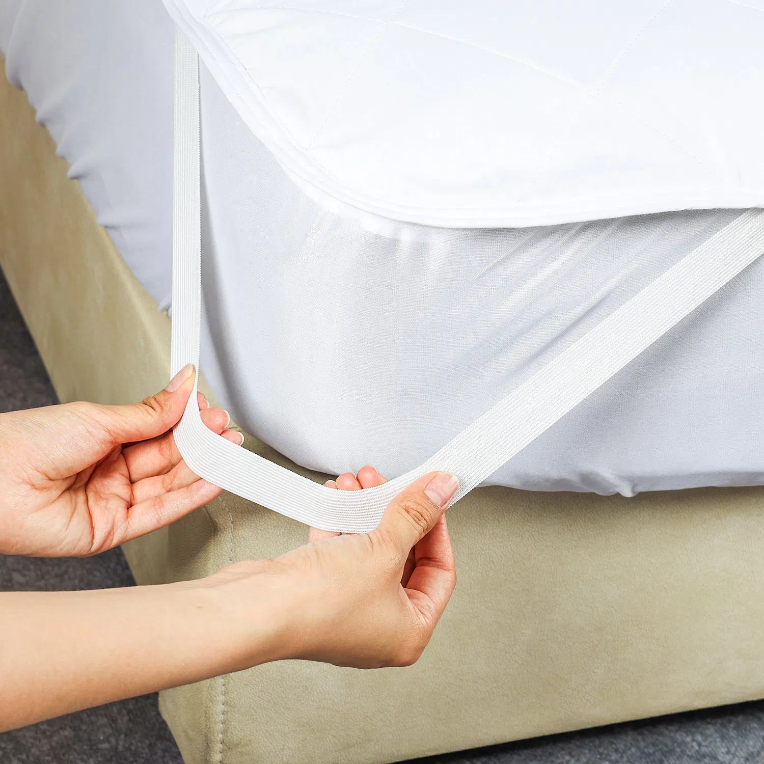 Waterproof Mattress Topper - Breathable Noiseless Bed Pad Stays - Stains, Fluids, Dust Mites, Allergens, Bacteria Proof