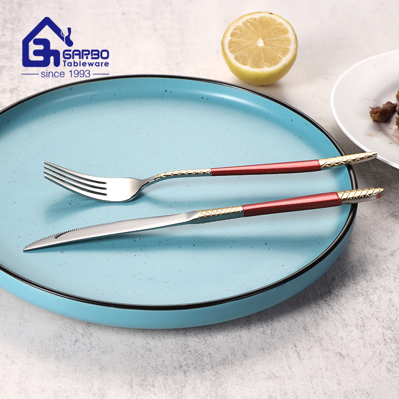 Silver Teaspoon 201 Stainless Steel Cutlery Arabic Style Cutlery Dessert Tea Coffee Spoon with Gold E-Plated Handle 6PCS Tea Spoon Set with Tie Card Pack