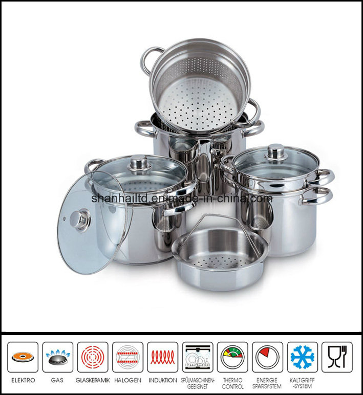 4PCS Pasta Pot Set Italy Pasta Cooker Set