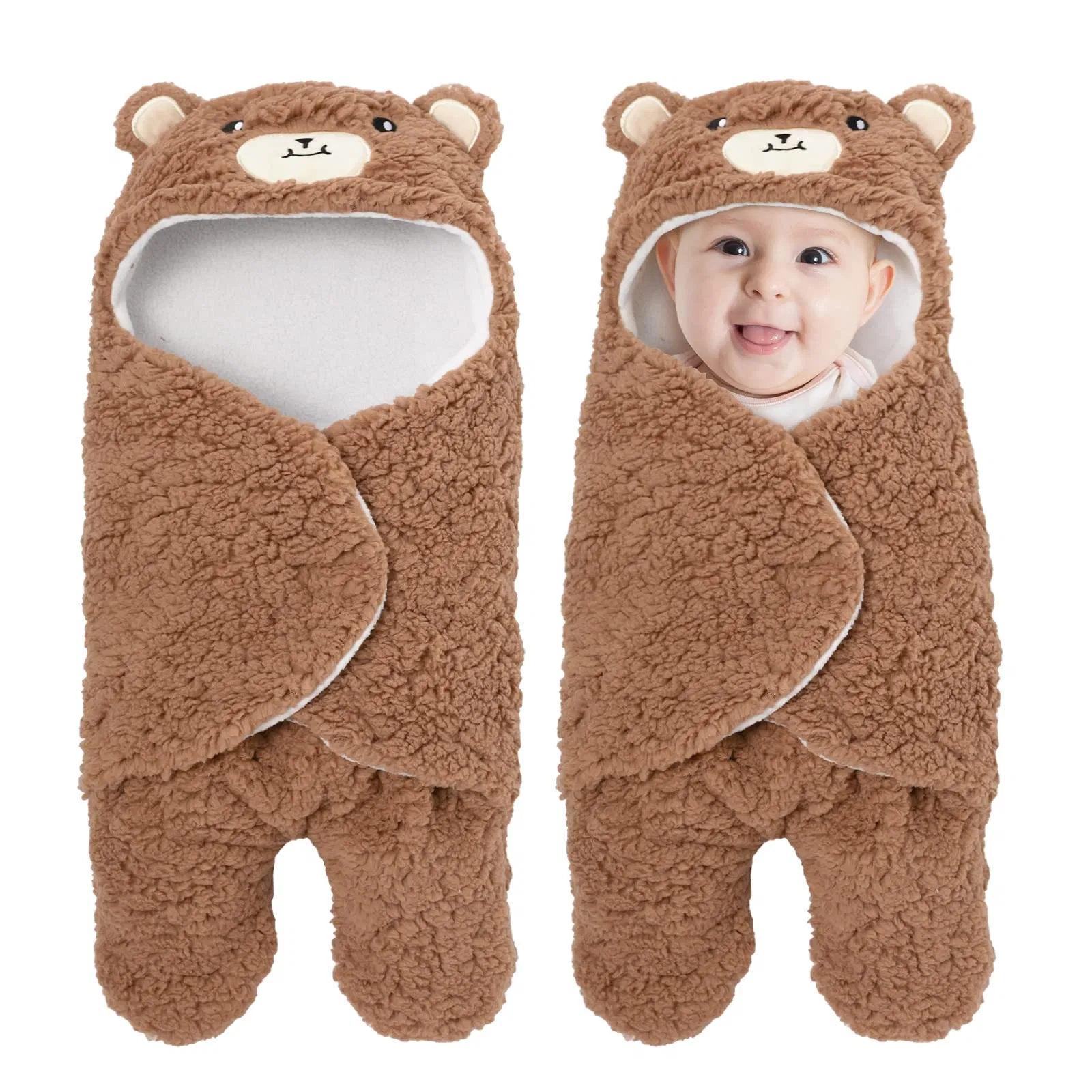Innovation Cute Bear Natural Newborn Essentials Softness Plush Baby Sleeping Bunting Bag