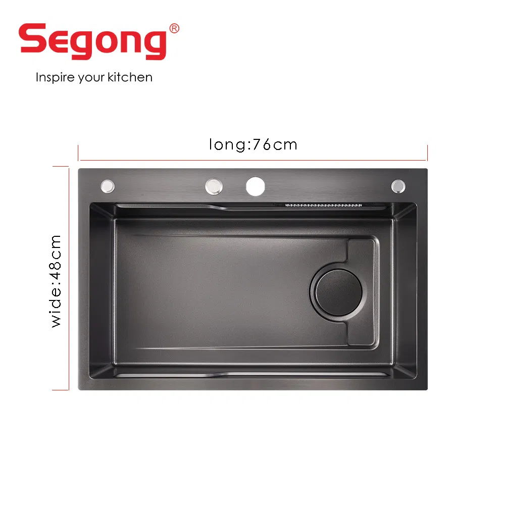 Multifunctional 304 Stainless Steel Waterfall Washing Cup Washer Kitchen Sink