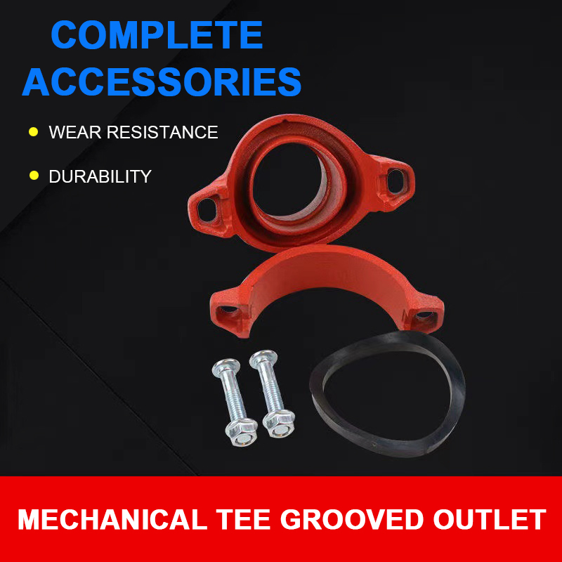 Ductile Iron Threaded 4'' Grooved Cross for Fire Protection, Customized, Quick Delivery