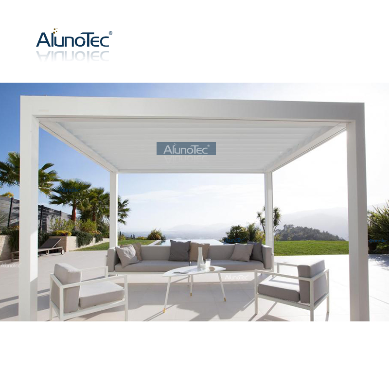 Manual Patio Cover Louvred Roof Garden Canopy Awning Motorized Gazebo Outdoor Carport Cover Aluminium Pergola