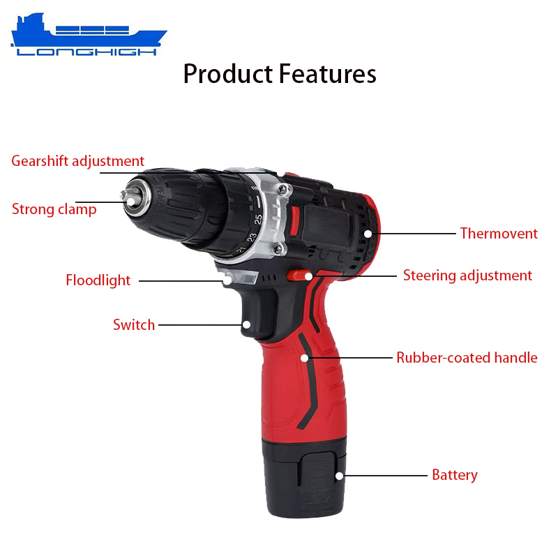 Беспроводная ударная дрель-шуруповерт 12В с набором