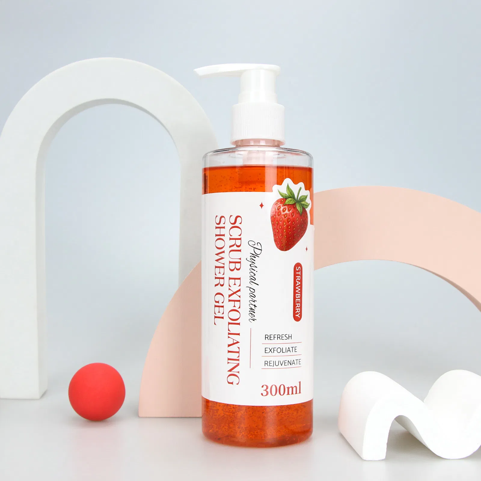 Beauty Cosmetics Body Care Gentle Exfoliation Moisturizing Strawberry Scrub Exfoliating Shower Gel