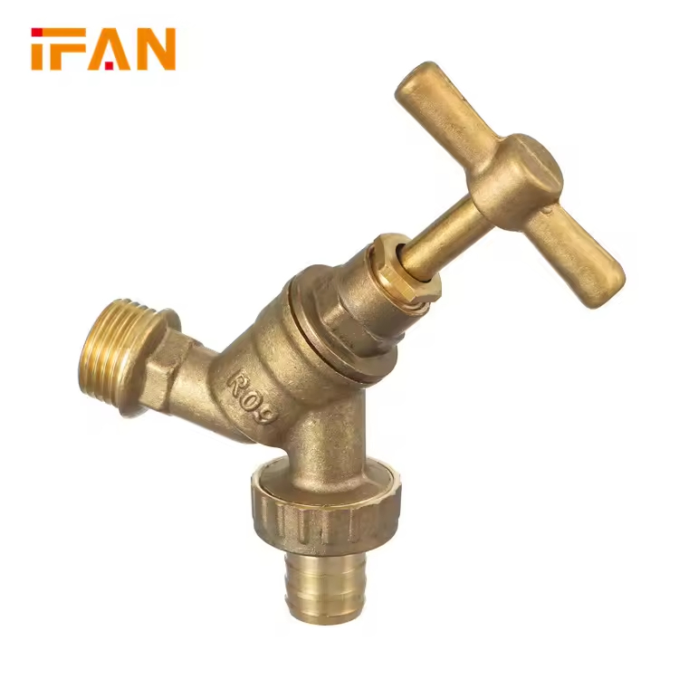 Ifan Good Pirce Customized Color Brass Bibcock Faucet 1/2"-1" Bibcock Brass Factory Original Brass Bibcock Tap