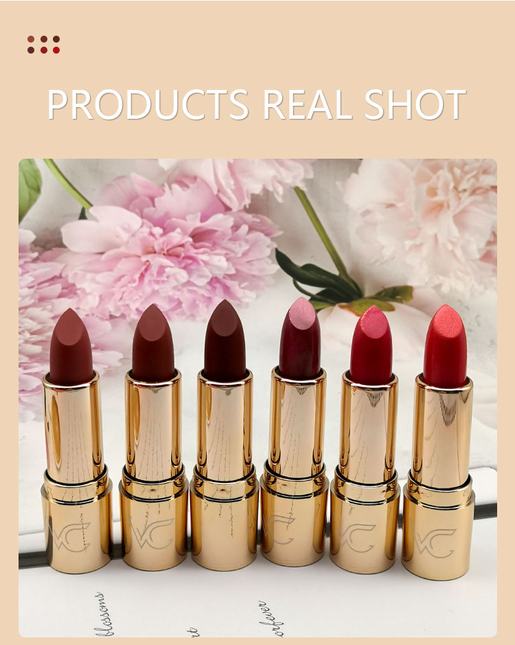 Cosmetics Light Weight Super-Moisturizing Gold Powderstreamer Lipstick