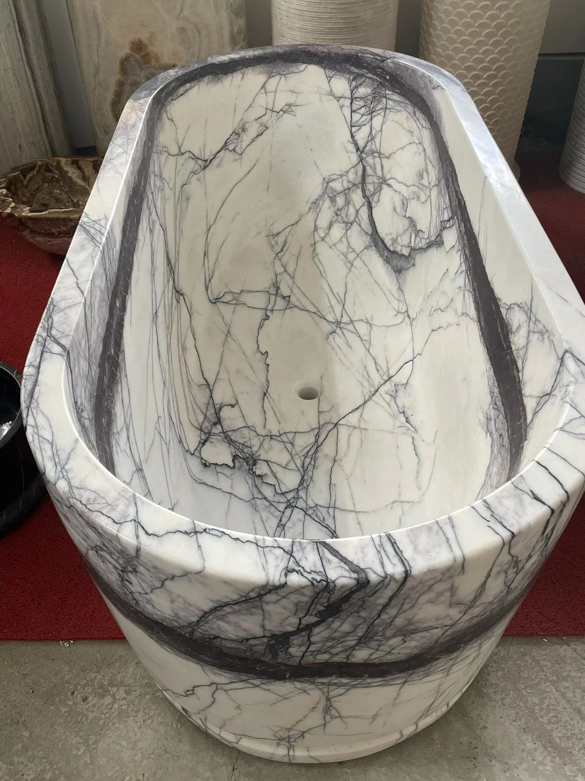 Wholesale Factory Price Adult Marble Stone Decoration Bathroom Shower Tub Freestanding Bathtub for Hotel
