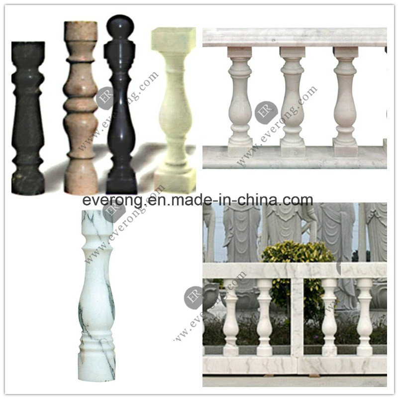 Handcarved Natural Stone Marble Balustrade Granite Railing and Baluster for Balcony