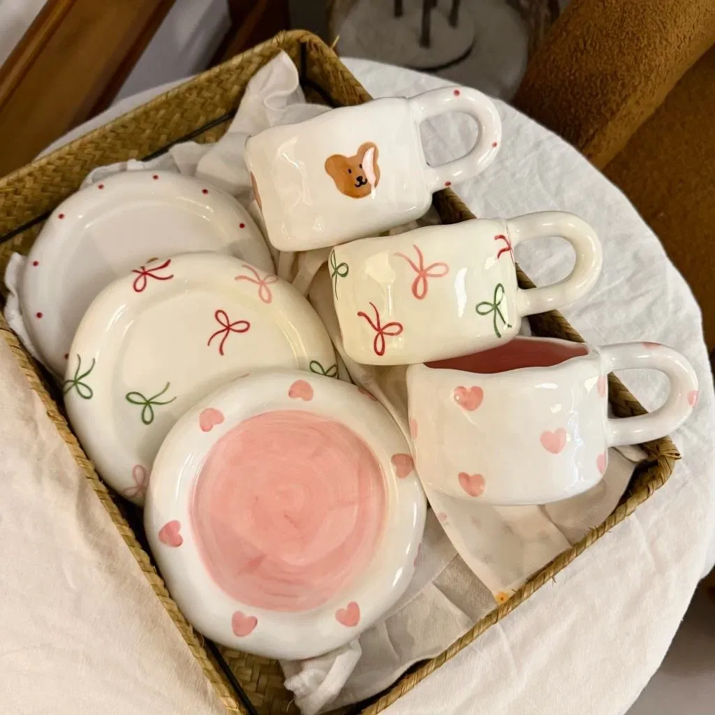 Керамическая кружка с блюдцем, забавный дизайн, 16 oz