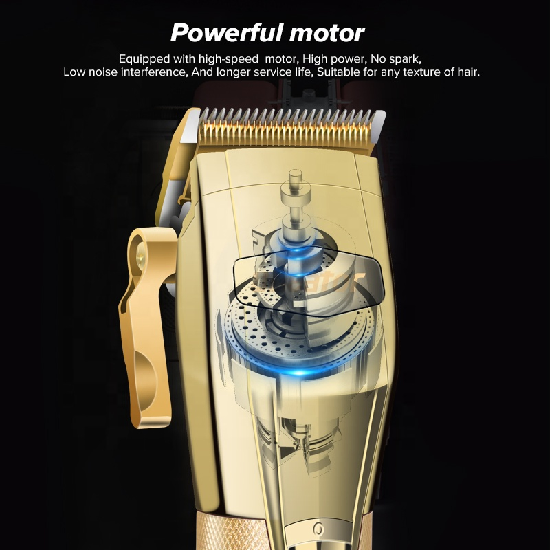 Premium Custom Gold Cordless Hair Clipper for Barbershop Use