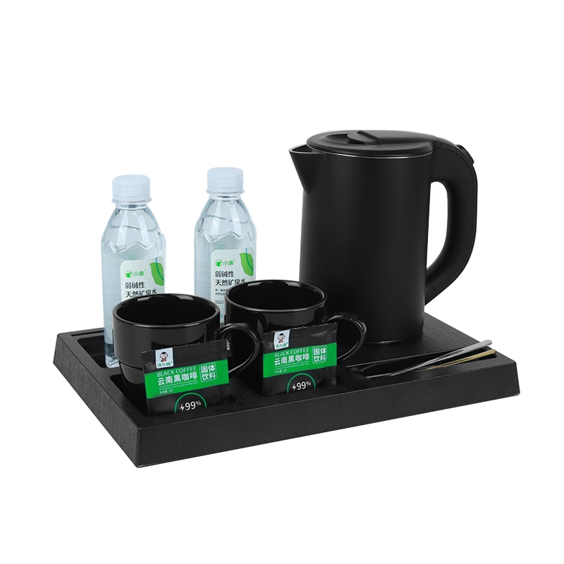 Low Price Hotel Welcome Tray Stainless Steel Electrical Kettle with Tea Set