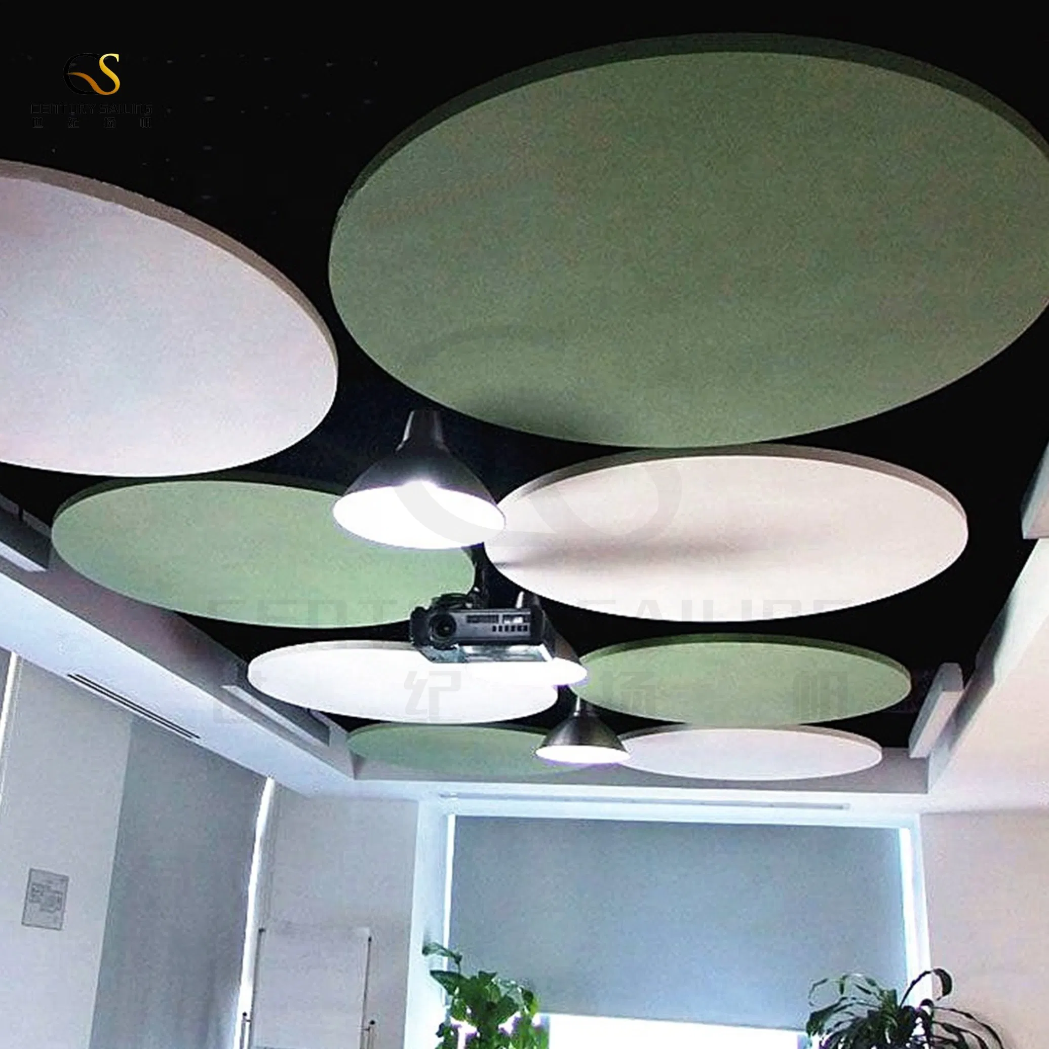 Eco-Sound Absorption Fiberglass Acoustic Suspended Ceiling Cloud for Auditorium Hall Office