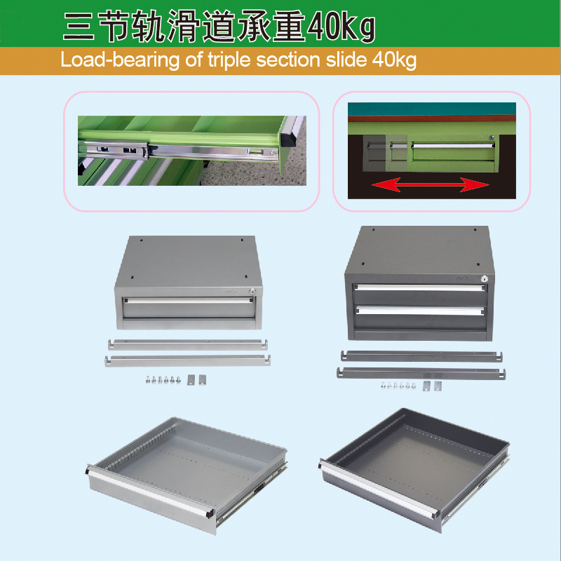 1.8 Meter Steel Industrial Folding Workbench with 2 Drawers