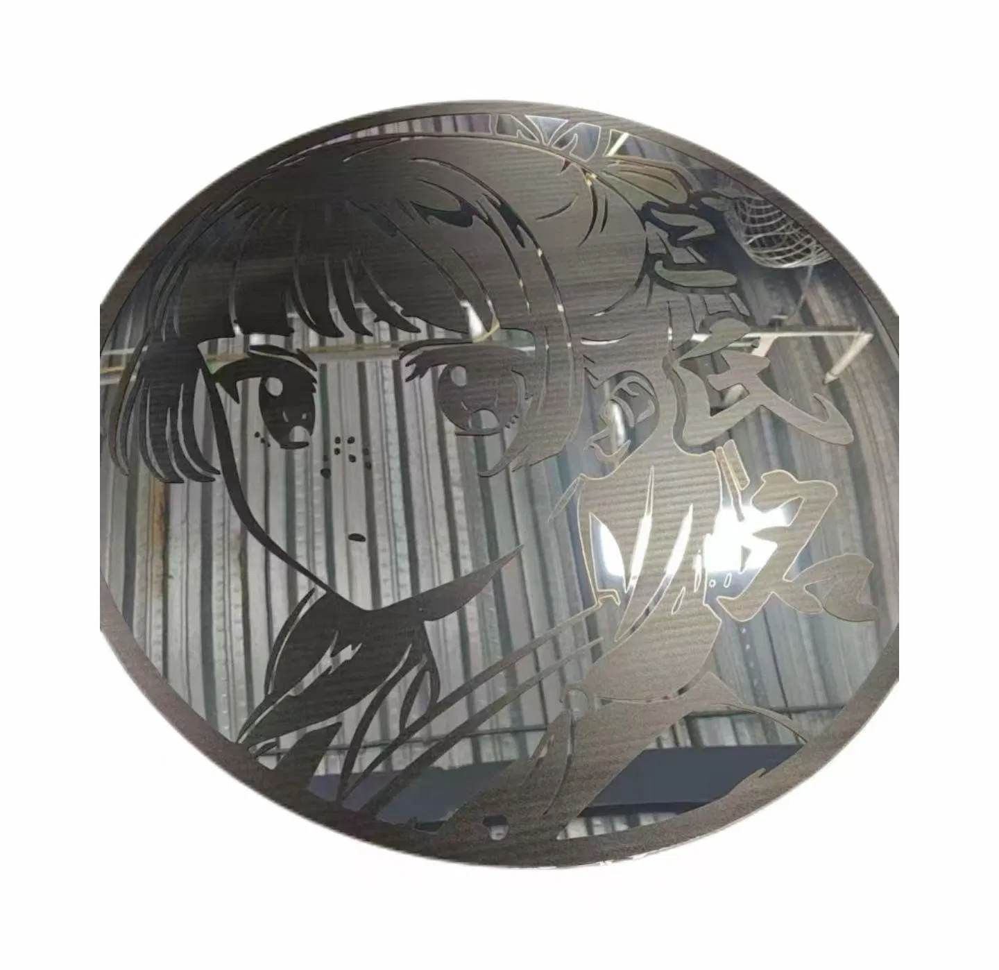 High Quality Custom Laser Cut Silver Mirror Acrylic Stickable Anime