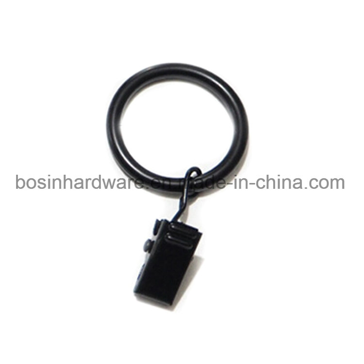 Matte Black Metal Curtain Clip with Ring for Blind Track