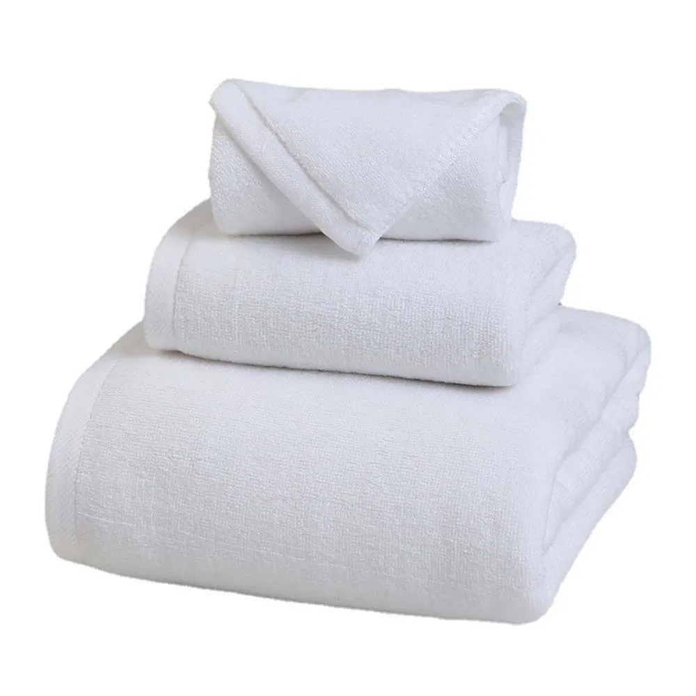 Superior Quality Clear White Single Use Microfiber Hair/Bath Towel Made of All Cotton Fabric for Male/Female/Child in Hotel/Massage/Sauna Logo Can Customized