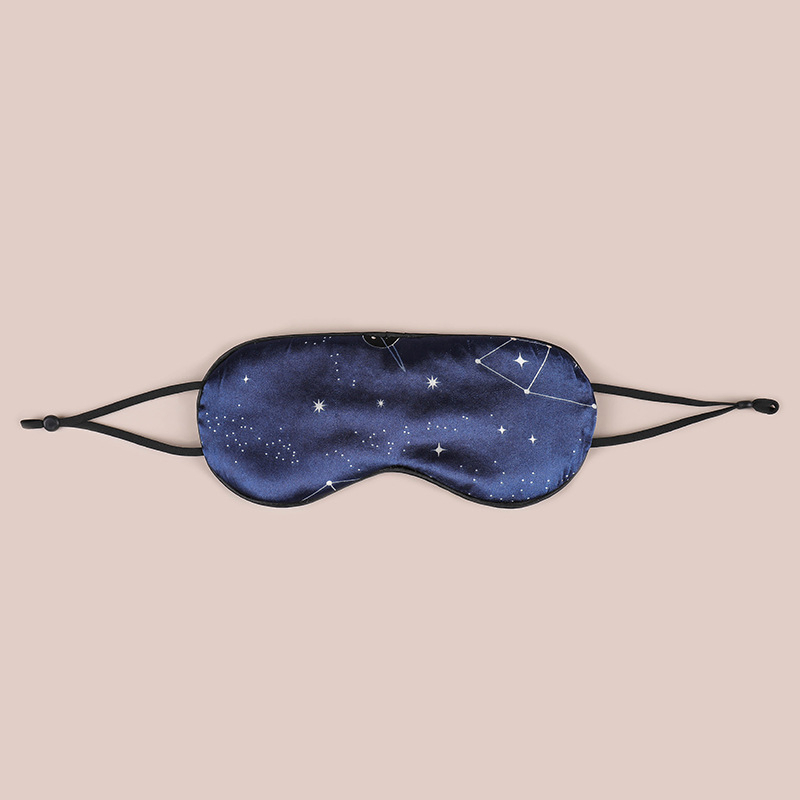 Printed Satin Imitation Silk Light Blocking Sleep Eye Mask for Eye Fatigue Relief