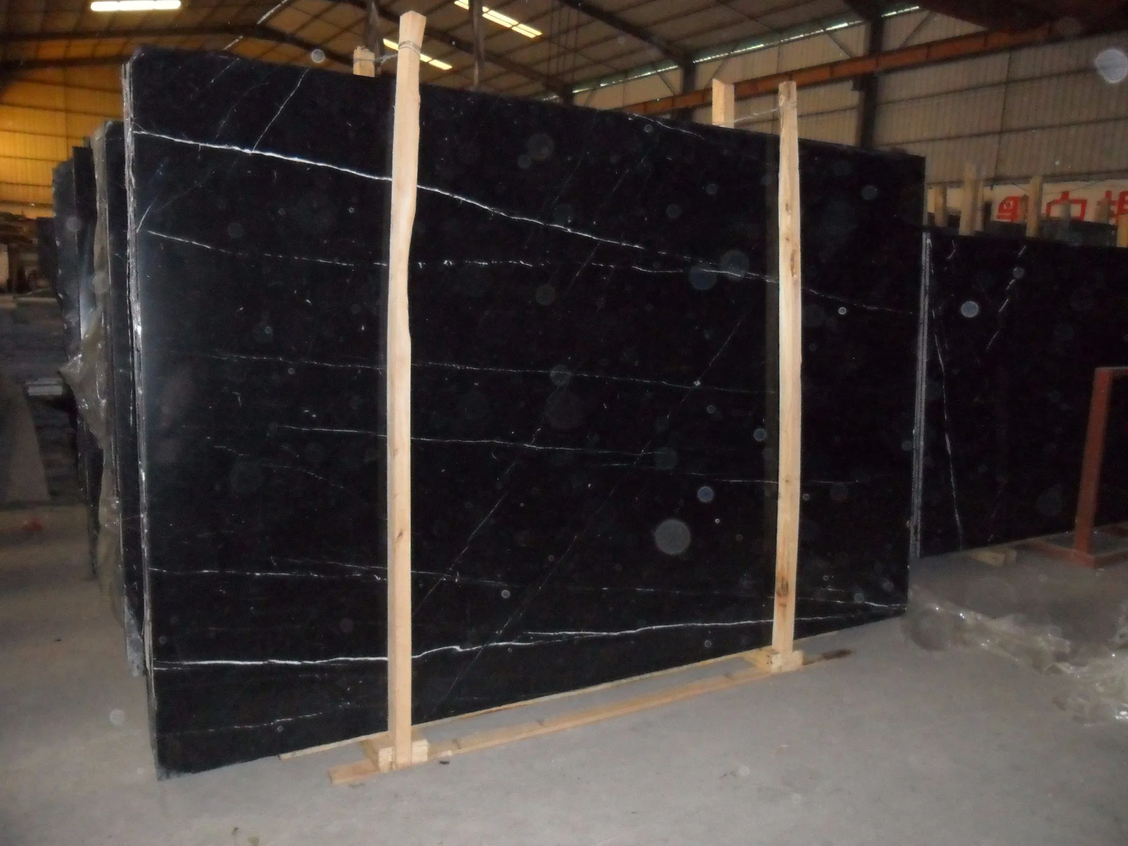 Natural Stone Black Marquina Marble Floor Tile