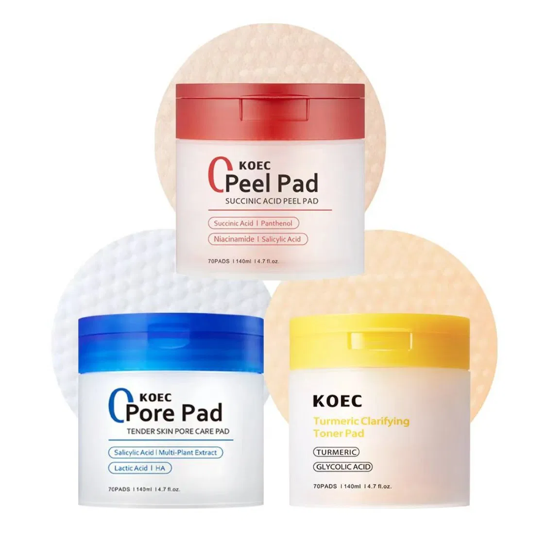 Tender Skin Pore Care Pads Dual-Textured Facial Toner Pads for Exfoliation Aha & BHA Salicylic Acid Pdrn Pink Collagen Toning Gel Toner Pad