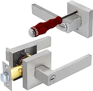 Modern Design Zinc Alloy Internal Wooden Bedroom Door Gold Lever Handle Lock with Home Hotel