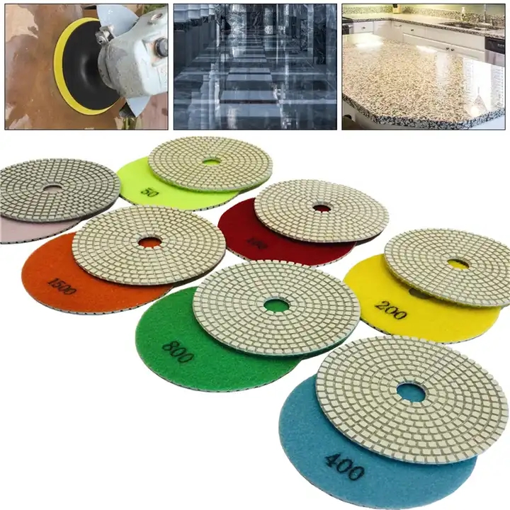 80-180mm Resin Bond Wet or Dry Diamond Polishing Pads for Marble Granite Stone Quartz Concrete Rock