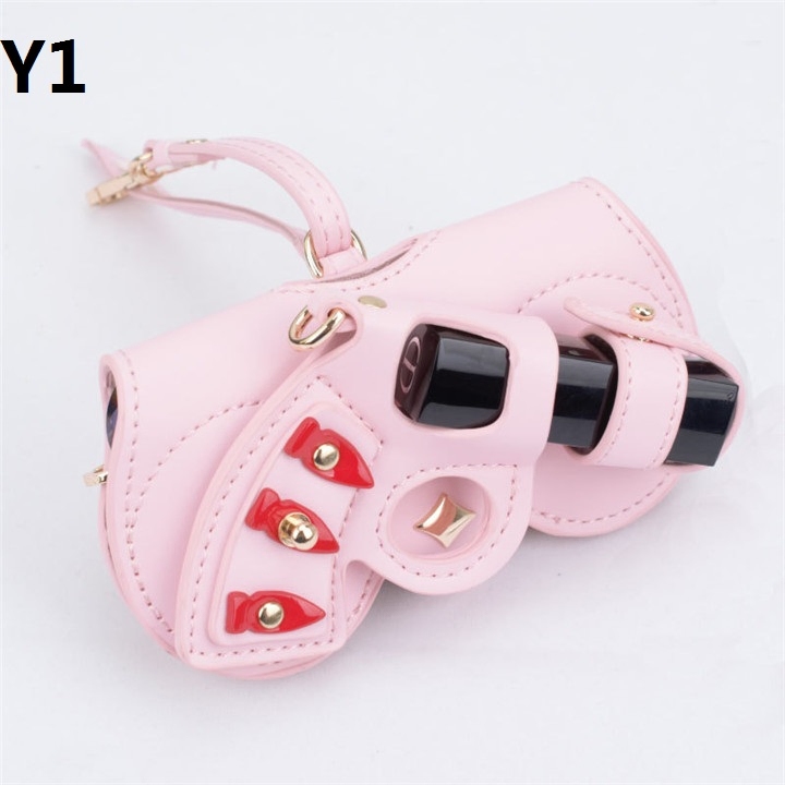 Ea079 Cute Removable Lipstick Folding PU Eye Sun Glass Bag Wholesale Luxury Travel Leather Holder Sunglasses Case Custom Logo