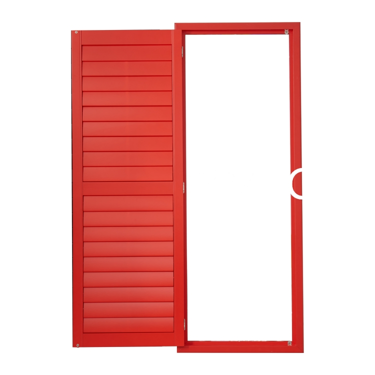 Interior Shutters Louvered Wood Red Graphic Design Classic Horizontal Paulownia Wooden Shutters