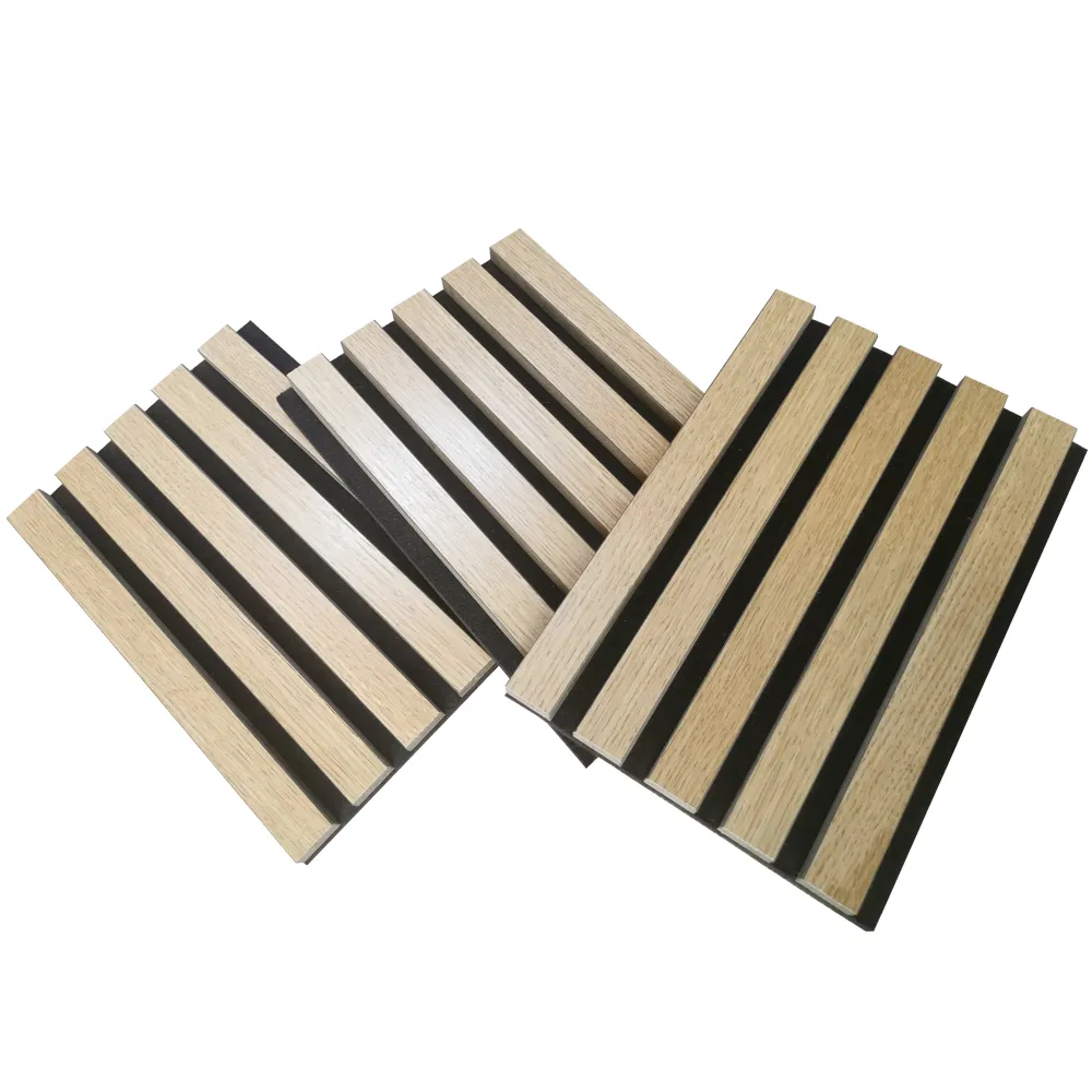 Wall MDF Acoustical Wood Slat Oak Fiber Panel Decoration Polyester Felt Acoustic Panels