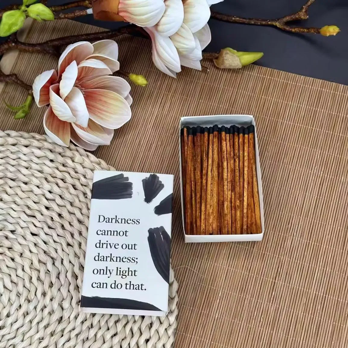 Advertising Promotional Boxed Matches Logo Stamping Long Wooden Stick Matches Box