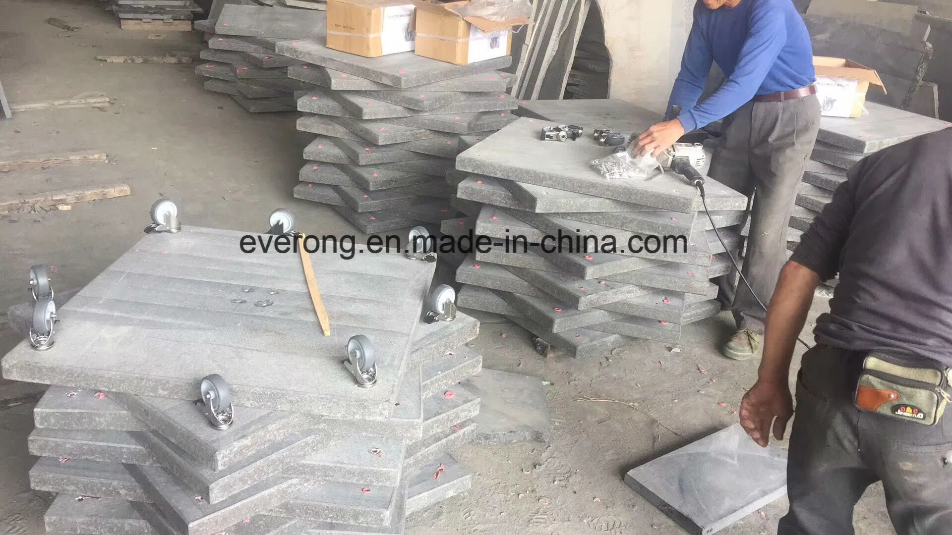 G684 Black Basalt Stone Stairs/Steps/Tread with Flamed&Polised Surface