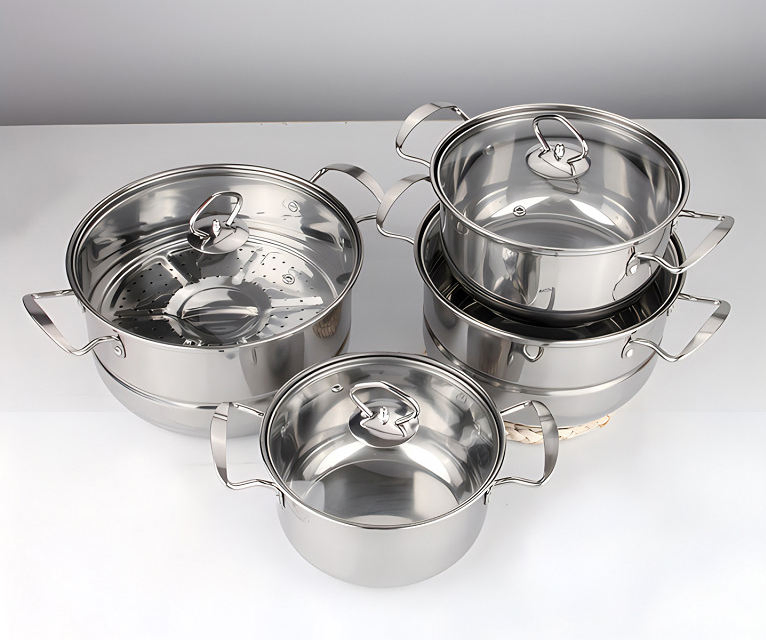 Wholesale 18PCS Stainless Stee Cookware Set New Condition 18PCS Household Milk Pot Multi-Frying Casserole Pan Soup Pot