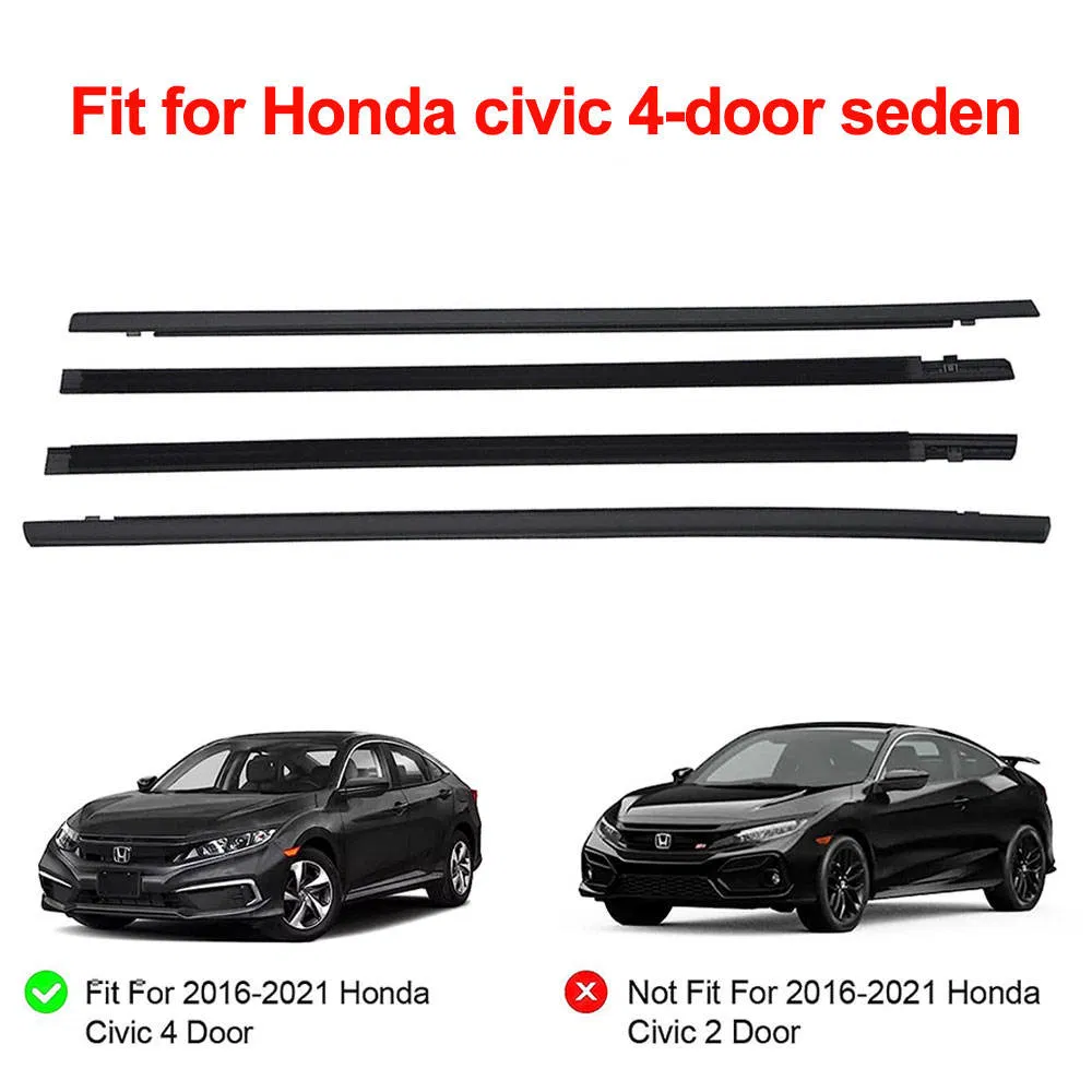 4 шт. Уплотнитель молдинга наружной двери для Honda Civic 2016-2021, седан