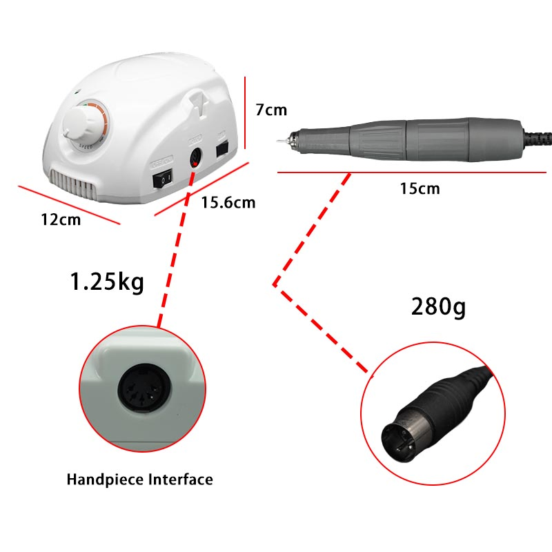 Korea Micromotor Handpiece 45000rpm Polishing Marathon-3 Champion Nail Art Drill Machine