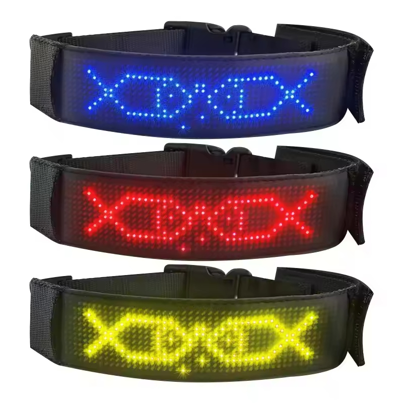 New Scrolling Message Small Medium Large Dogs Smart APP LED Band