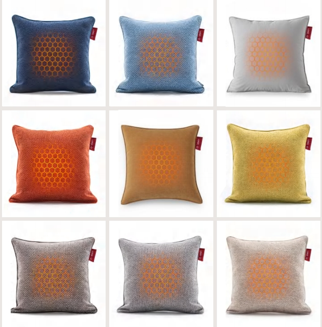 Heated Colorful Fleece Cushion for Home and Office