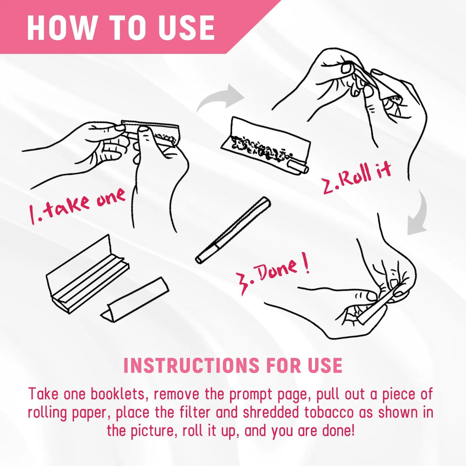 Private Label 1 1/4 Pink Medium Size Wood Smoking Rolling Paper