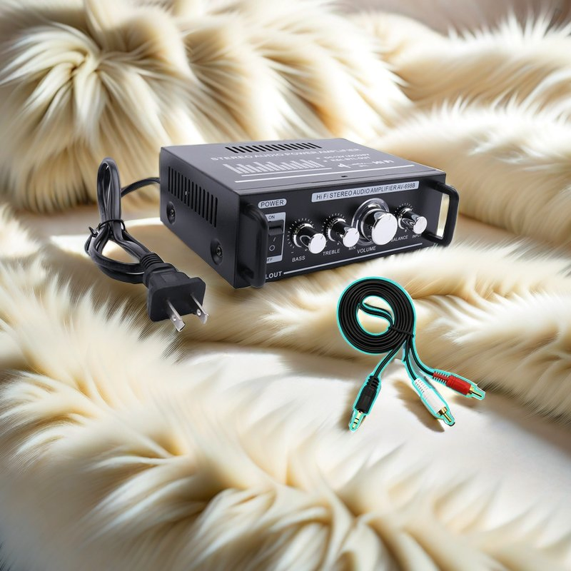 Mini AC 220V Stereo Audio Power Amplifier Speakers with Audio Cable