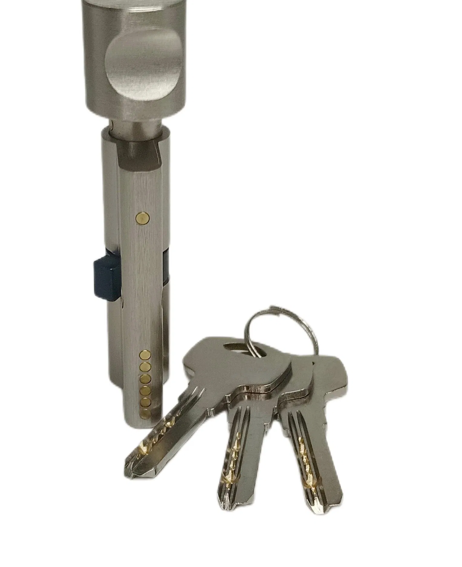 Zinc/Aluminum Shell Brass Core Knob Nickel Wire Drawing Surface Door Lock Cylinder