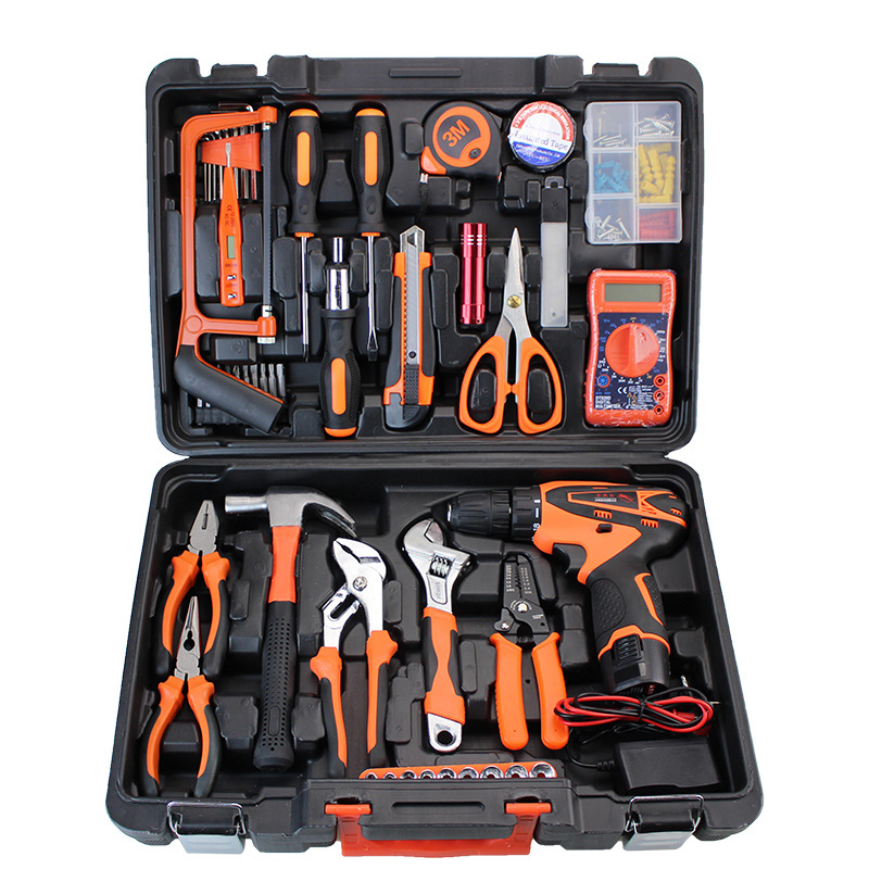 Auto Car Repairing Power Combo Tool 810W Hammer Drill Kit Household 12V Lithium Electric Impact Drill Bit Kits Set