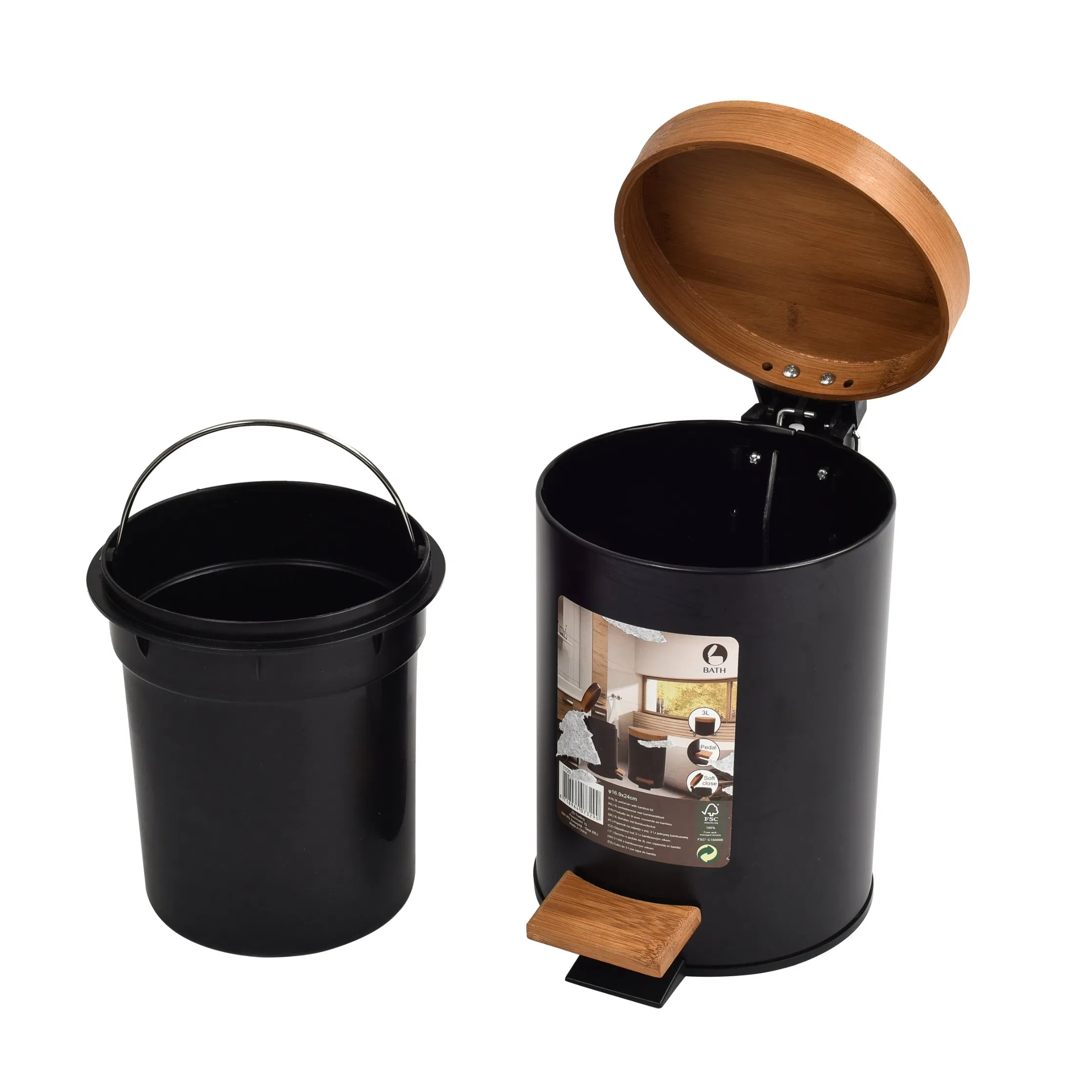 Metal Bin Soft Close for Bath and Hotal Use