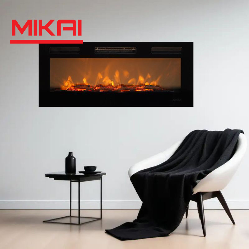 Freestanding Portable Indoor Household 3D Flame Stimulation Wooden Infrared Electric Fireplaces Heater