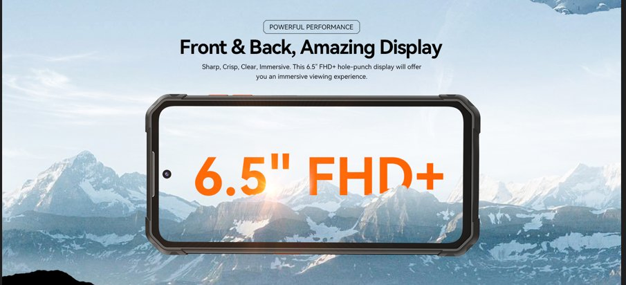6.5 Inch Rugged Phone 12GB+256GB IP68/IP69K Waterproof Dustproof Shockproof Phone