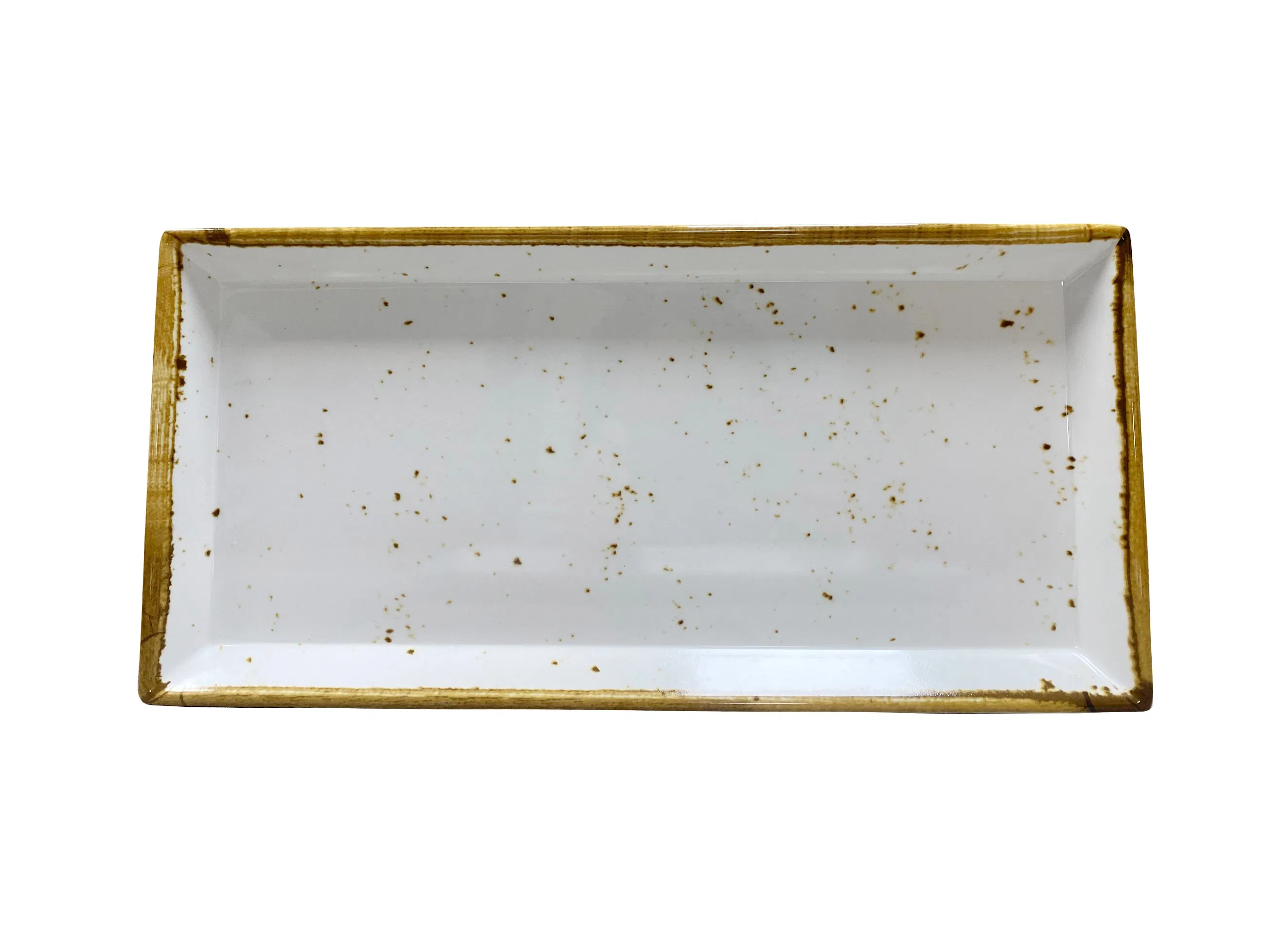 Melamine Gastronorm Buffet Trays, Heavy Duty Break Resistant Commercial Foodservice Restaurant Hotel Grade, 35X17X2 Brown Rim,