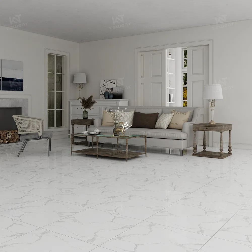 Плитка напольная керамогранит 600x600 мм белая глянцевая