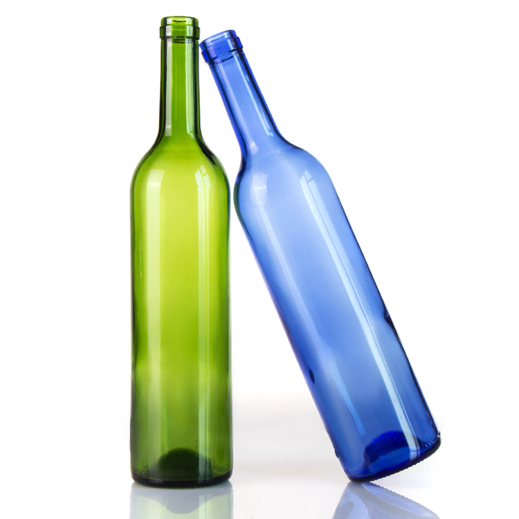 Empty Brown Clear 500ml 750ml Bordeaux Bottles Wine Bottle with Cork