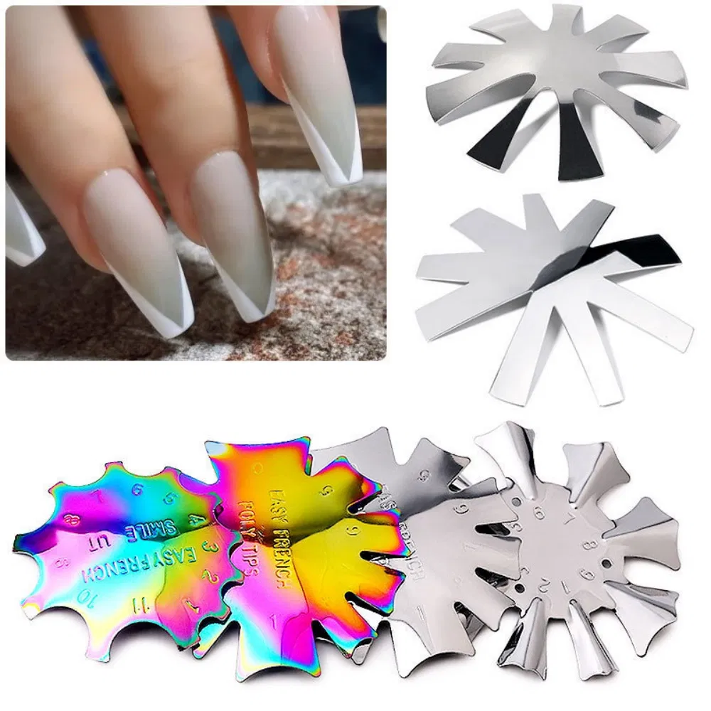 Cross Border French Silver Magic Nail Sculpting Stainless Steel Plate